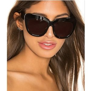 Black Thick Frame Cateye Diva Sunglasses